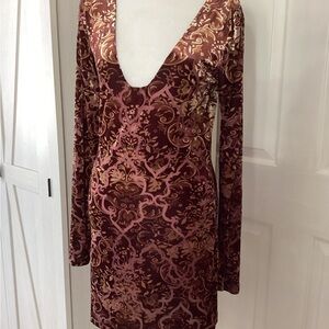 Lucky Velvet Burnout Dress Sz Sm